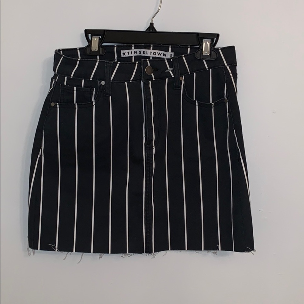 Black and white stripped skirt
